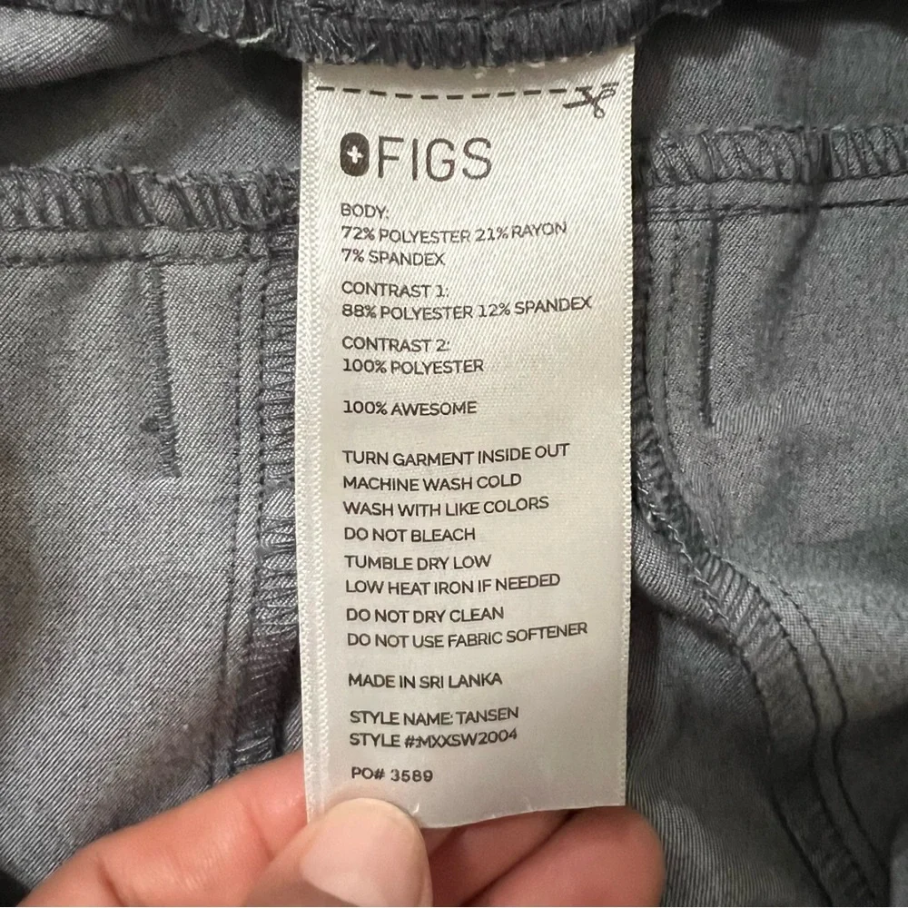 Figs Tansen Jogger Scrub‎ Pants Men's Gray Green Drawstring Size Small